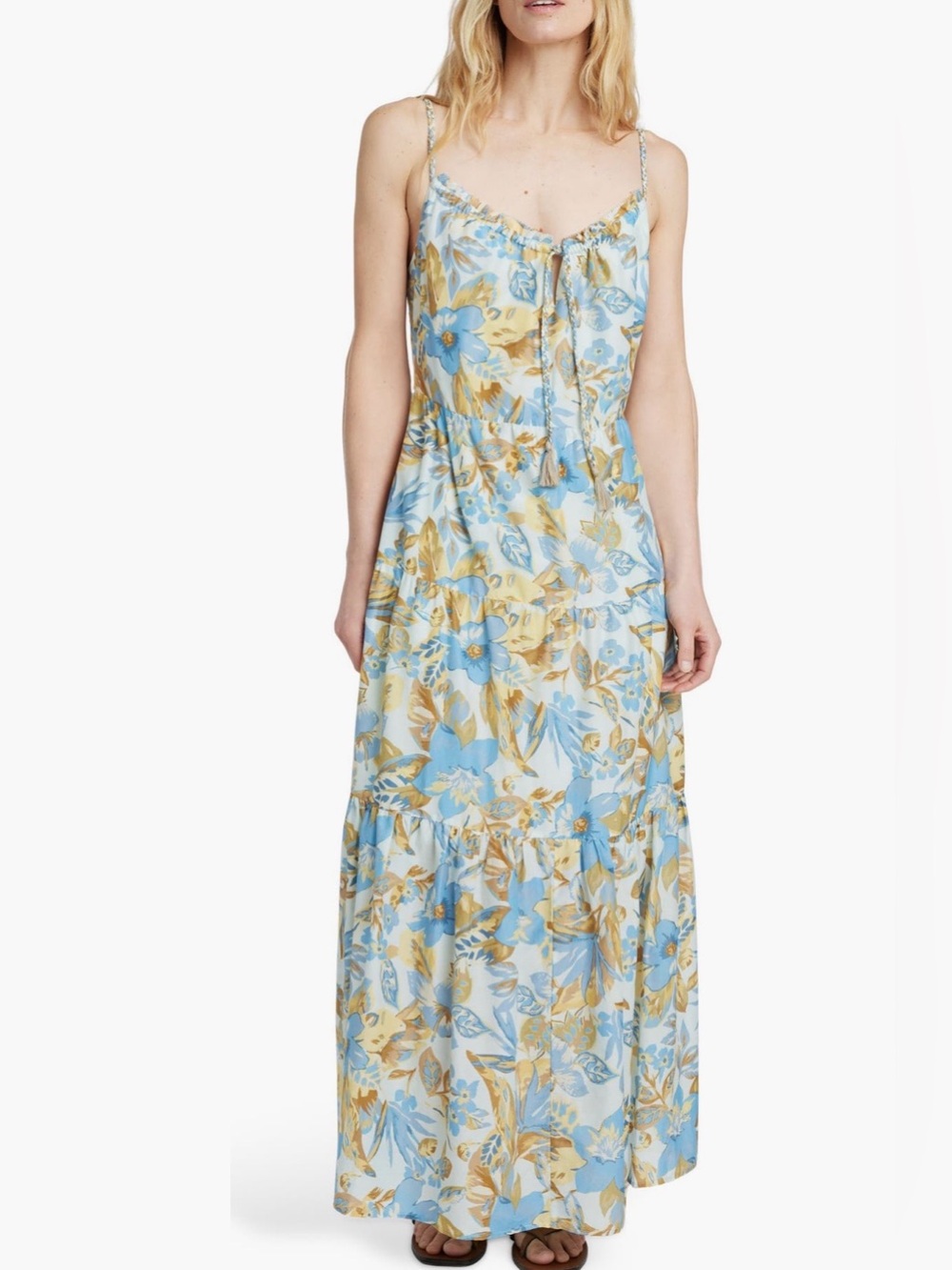 Faherty Sunchaser Maxi Dress Silk Cotton blend NWT Paradise Blossom 🌸